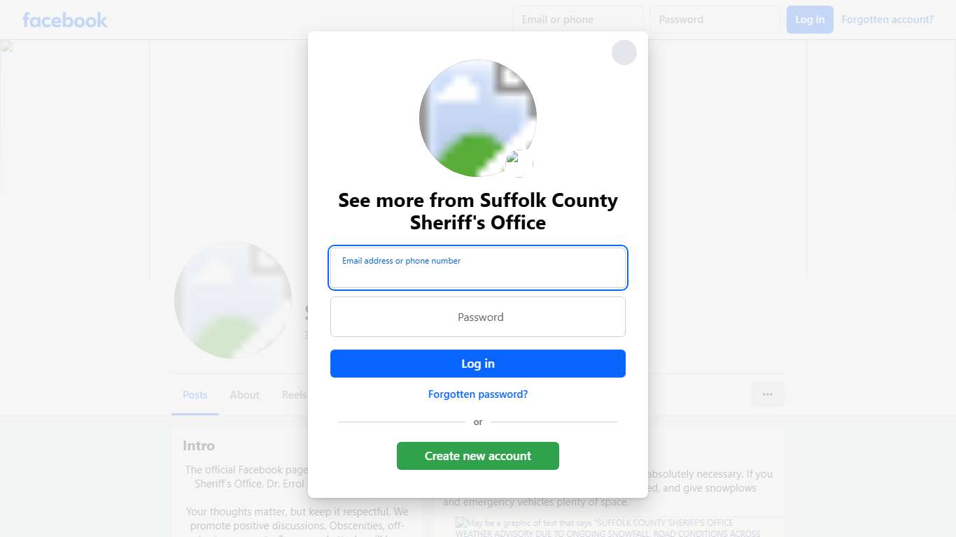 Suffolk County Sheriff's Office Facebook